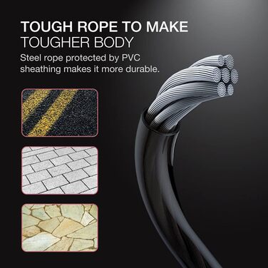 Стрибальний канат Handio з лічильником та сталевими підшипниками, регульований швидкісний скакалка для фітнесу, кросфіту, дому та залу (для чоловіків, жінок та дітей)