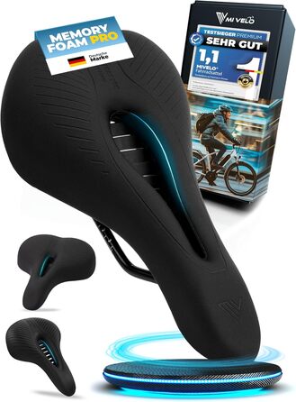 Велосипедне сідло MIVELO Comfort PRO з Memory Foam: дихаюче, зручне для жінок та чоловіків, ергономічне, для максимального комфорту (MTB)