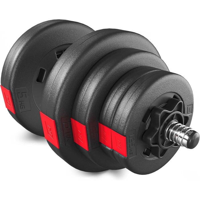 Набір гантелей Hop-Sport 20 кг / 40 кг (2 шт.) з штангою 30 мм, рифлена, зі стяжками