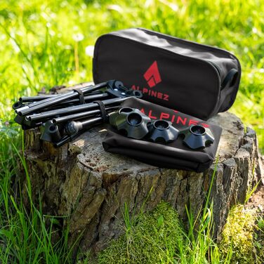 Складний туристичний стілець Alpinez: легкий, регульований по висоті, компактний | для кемпінгу, риболовлі, пляжу. Зелений (Чорний)