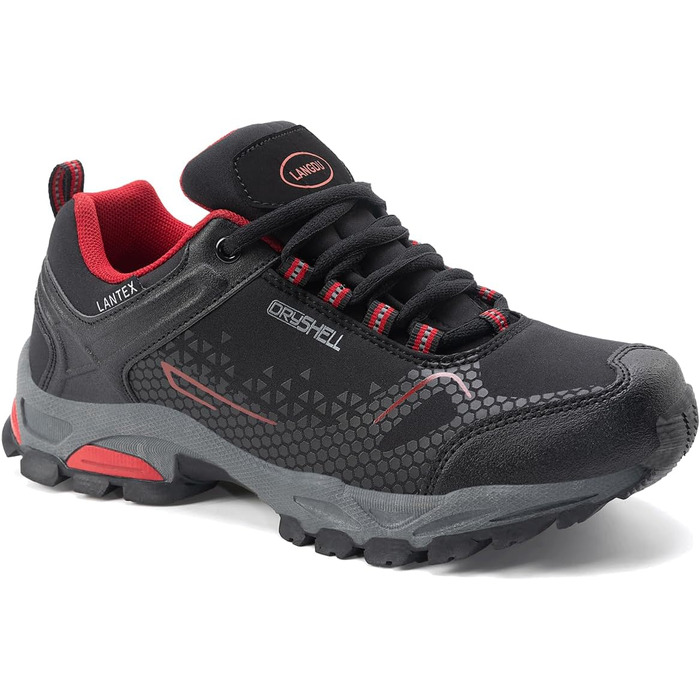 Водонепроникні трекінгові черевики для жінок та чоловіків. Легкі пішохідні черевики, дихаючі, розміри 38-46 EU, 44 EU, чорний, червоний