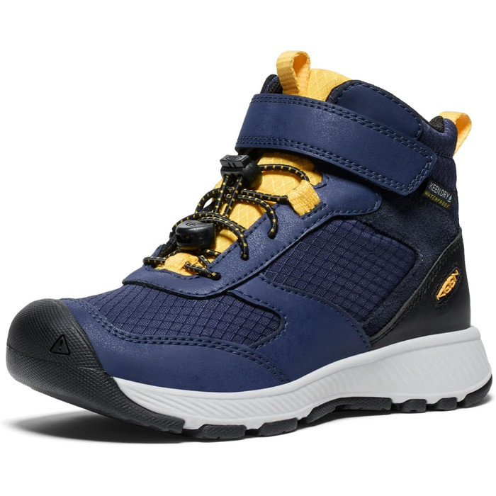 KEEN Skua Mid Waterproof - дитячі водонепроникні черевики для хайкінгу (25/26 EU, Navy/Yellow)