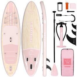 SUP дошка TIGERXBANG надувна для дорослих та дітей, комплект для Stand Up Paddling, рожева/зелена 320 см
