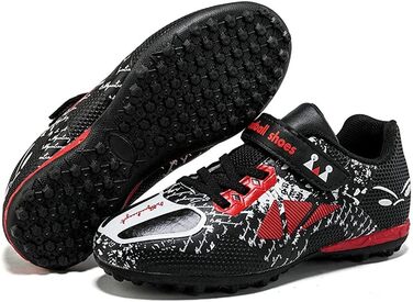 Дитячі футбольні бутси Unisex, легкі, неслизькі, для тренувань, для штучного газону, розмір 28-39 (38 EU), червоні