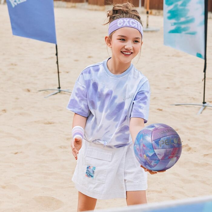 Волейбольний м'яч розмір 5, PU-шкіра, м'який, для залу та вулиці, фіолетовий, для тренувань, гри, початківців, юніорів, дорослих, 8.2