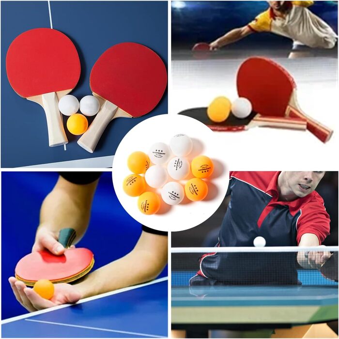 20 тенісних м'ячів для настільного тенісу, поліуретан 40+ якість, різні кольори, тренувальні м'ячі, високоякісні ABS-м'ячі, надзвичайно міцні для внутрішніх та зовнішніх столів для пінг-понгу, змагання та гри. 10 шт. білих + 10 шт. жовтих