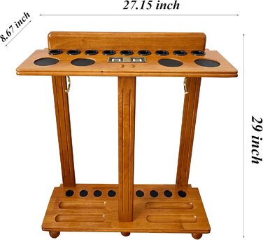 Стенд для зберігання 9 київ для більярдного столу Boden з аксесуарами, лічильник, класичний дуб, масив дерева