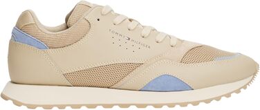 Чоловічі кросівки Tommy Hilfiger Runner New Eva Mix зі шкіри, колір Khaki Sandalwood, розмір 46 EU