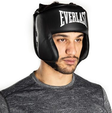 Захист голови Everlast Core Box - Легкий захист з плоским профілем, навушники, зона комфорту ззаду та регульованою липучкою – для кікбоксингу та MMA – Оригінальне обладнання Everlast