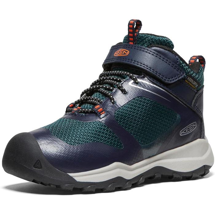 KEEN Wandero Mid - Водонепроникні дитячі черевики для туризму, Sky Captain Sea Moss, 35 EU