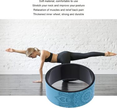 Йога-колесо для спини Yoga-Rad, синє, для стретчингу та полегшення болю у спині, тренажер для розтяжки та йоги