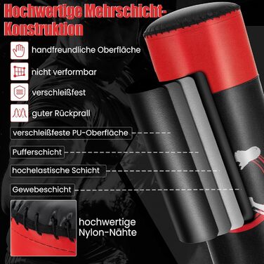 Боксерський мішок GYMAX з підставкою, на присосках, для дорослих та MMA - тренувальний мішок з амортизацією