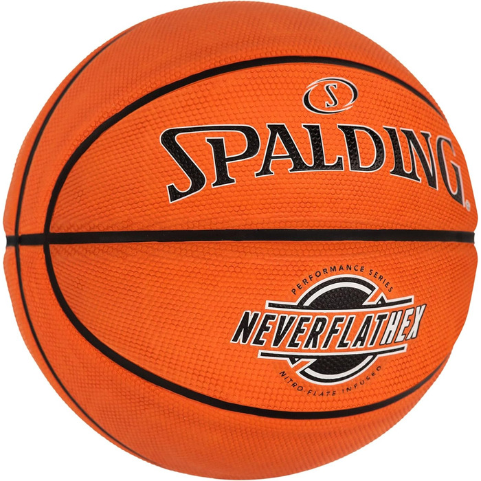 Баскетбольний м'яч Spalding SGT NeverFlat Hexagrip, розмір 7, для гри в приміщенні та на вулиці (2022)