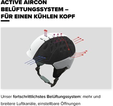 Гірськолижний шолом ATOMIC Savor Visor Stereo з візором, максимальне поглинання ударів, вентиляція Aircon, дзеркальне покриття, розмір 59-63, світло-фіолетовий
