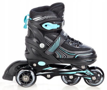 Регульовані ролики CROXER Optima Black/Mint, розмір 39-42, каучукові колеса, підшипники ABEC7