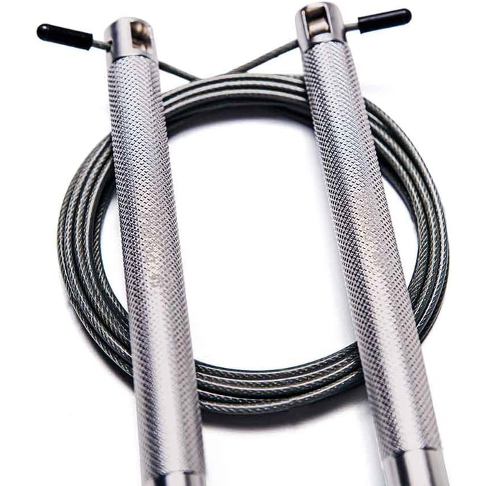 Стрибкове канат Springseil Speed Rope: регульований, для CrossFit, боксу, фітнесу, металеві ручки (срібний)