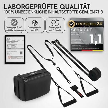 NEOLYMP Шлінгувальний тренажер з кріпленням до дверей - регульований тренажер для дому, на вулицю та в подорожі - набір еластичних стрічок для функціональних тренувань всього тіла