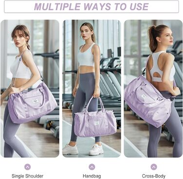 Спортивна сумка HYC00 для жінок та чоловіків, дорожня/гімнастична сумка з відділенням для мокрого одягу та взуття, сумка для плавання, йоги, тренувань, армійного стилю (зелений)