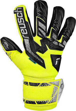 Воротарські рукавички Reusch Attrakt Freegel Silver Junior дитячі, для футболу, дихаючі, універсальні (жовто-срібно-чорні)
