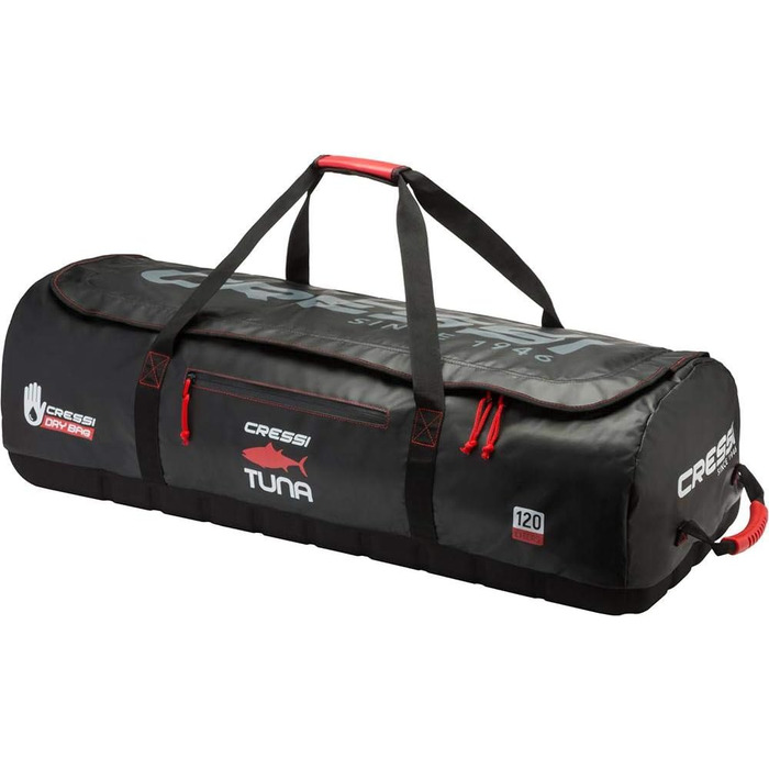Сумка Cressi Tuna Bag 120 л, водонепроникна, чорно-червона, з колесами або без, унісекс для дорослих