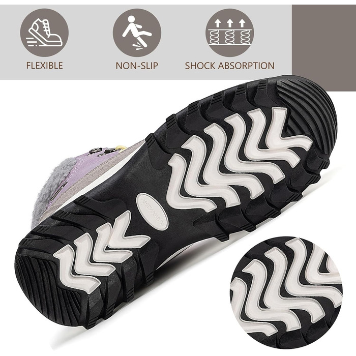 Чоботи зимові жіночі Mishansha, з підкладкою, неслизькі, розмір 36-42 (фіолетовий, 39 EU)