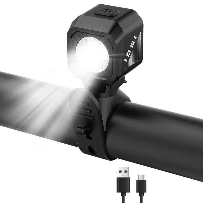 Передній велосипедний ліхтар Tavaler LED, USB-C зарядка, водонепроникний IPX5, сертифікований StVZO для гірських, шосейних та електровелосипедів
