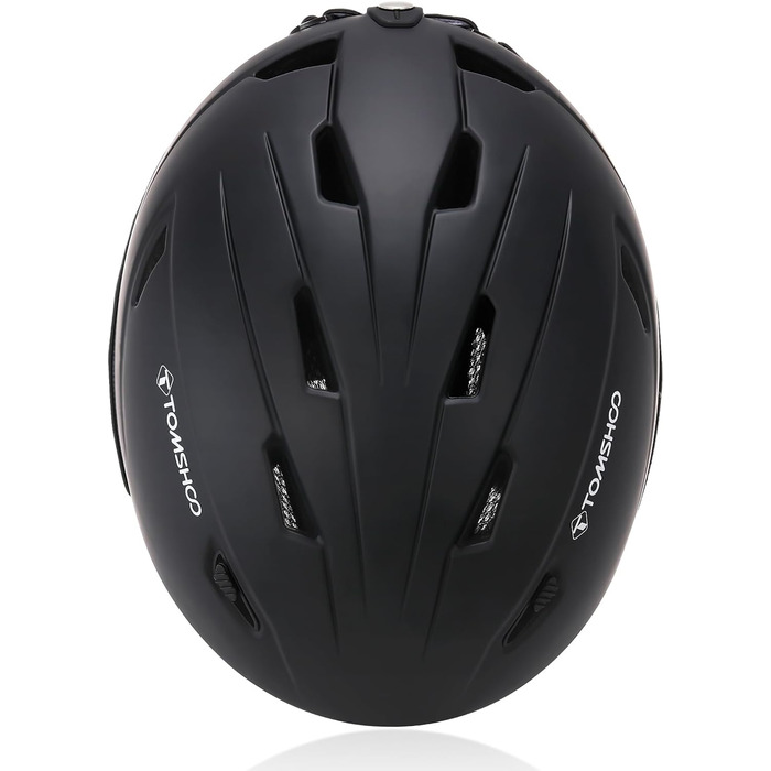 Шолом для лиж та сноуборду TOMSHOO з візором та навушниками, чорний, унісекс, M