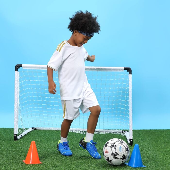 Дитячі футбольні бутси Hawkwell для твердого поля, чорно-зелені (30 EU, синьо-зелені)