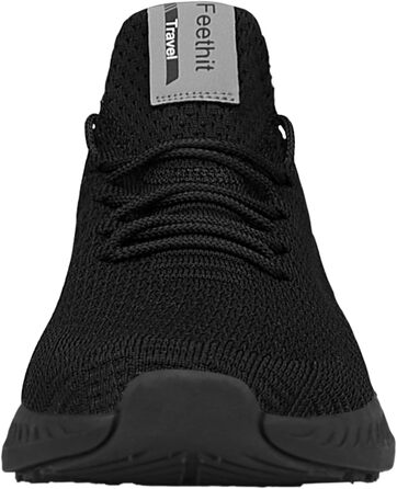 Чоловічі кросівки Feethit для бігу та спорту. Легкі, дихаючі, чорні, 45 EU. Неслизька гумова підошва.