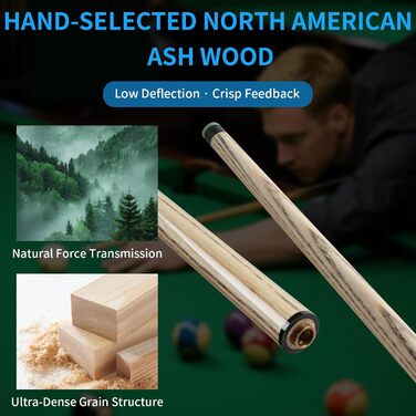 Біліардний кий Horse з наконечниками 13 мм, 147 см, з рукавичками та крейдою. Дерев'яний кий для більярду для дорослих. Стильний дизайн, вага 540/600 г