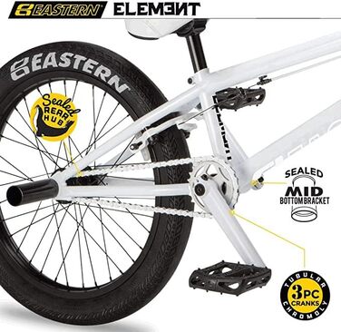 BMX велосипед Eastern Bikes Element 20'', повністю хромолібденова рама та вилка, білий колір