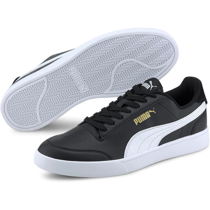 Кросівки Puma Shuffle Unisex чорні з білим та золотим кольором, розмір 44.5 EU