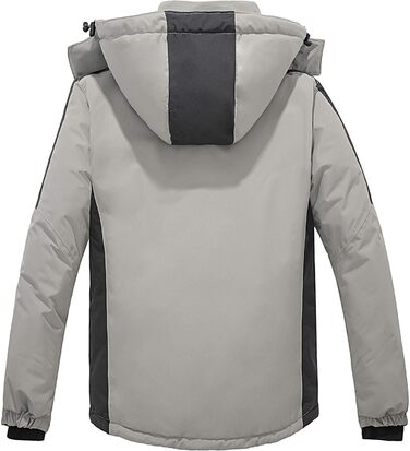 Водонепроникна зимова куртка Wantdo для чоловіків - спортивний мантель для активного відпочинку, гірський халат, XL, сірий+помаранчевий