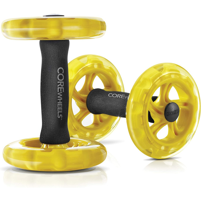 Тренажер для преса та спини SKLZ Core Wheels, динамічний, жовтий