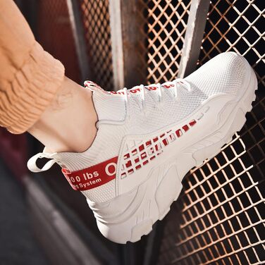 Чоловічі кросівки FUSHITON: дихаючі спортивні, легкі, повсякденні, для вуличної бігуни, мода, фітнес (47 EU, Білий)