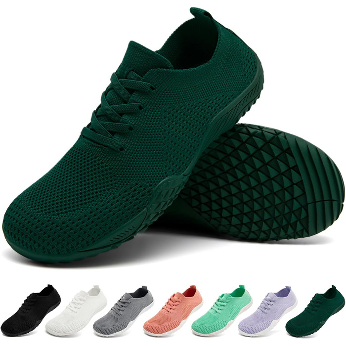 Жіночі кросівки Barfuss: легкі дихаючі сліпони для дому та занять спортом (42 EU, темно-зелені)