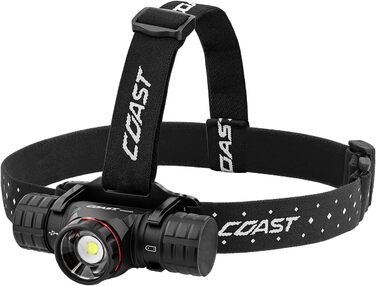 Coast XPH34R: Акумуляторна LED-ліхтарик на лоб з магнітною основою, 2075 люмен, чорний
