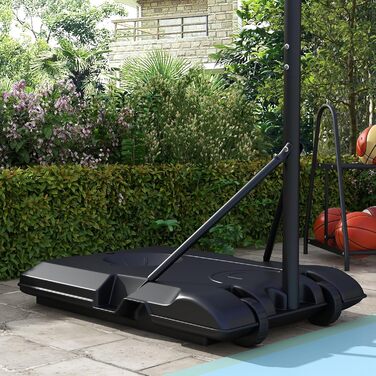 Баскетбольний кошик SPORTNOW з підставкою, регульована висота 179-209 см, сталевий, на колесах, для вулиці, багатокольоровий