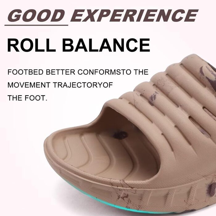 Чоловічі сандалі KuaiLu для відновлення після навантажень, ортопедичні шльопанці від плоскостопості, відкритий носок, спортивні пляжні тапочки (40 EU, камуфляж коричневий)