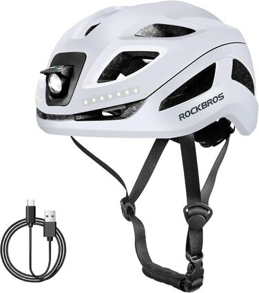 Велошолом ROCKBROS з LED-підсвіткою, MTB, для чоловіків і жінок, USB зарядка, акумулятор 1800 мАг, дихаючий, розмір 58-60 см, чорний-фіолетовий