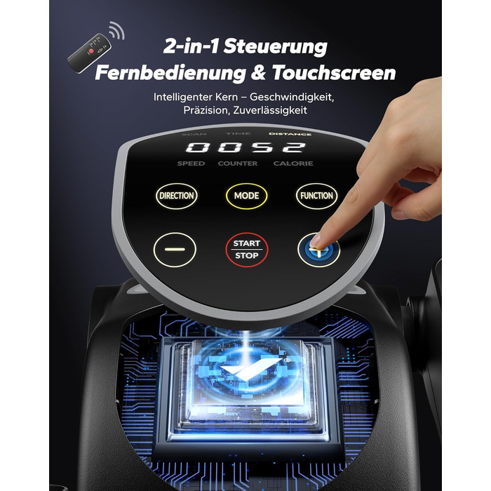 Міні електричний тренажер-еліпс MERACH для дому з пульт дистанційного керування, дисплеєм та неслизьким покриттям, 12 швидкостей, тихий та портативний, для дорослих та літніх людей (E32-2025-Чорний)