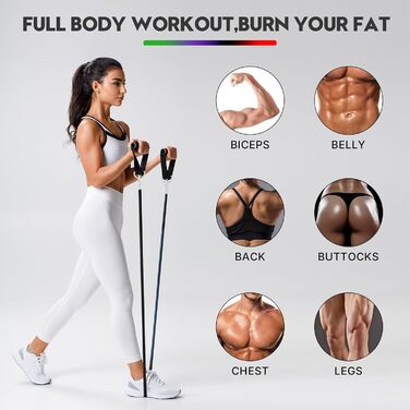 Набір еластичних стрічок RUBEHOOW для фітнесу та йоги (15-120 lbs)