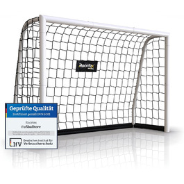 Ворота для футболу в сад для дітей та дорослих [ЕНОРМНО МІЦНІ] - Дитячі футбольні ворота зі сталевим каркасом - Ворота для футболу з нержавіючими анкерами - Ворота для саду 180x120 (см)