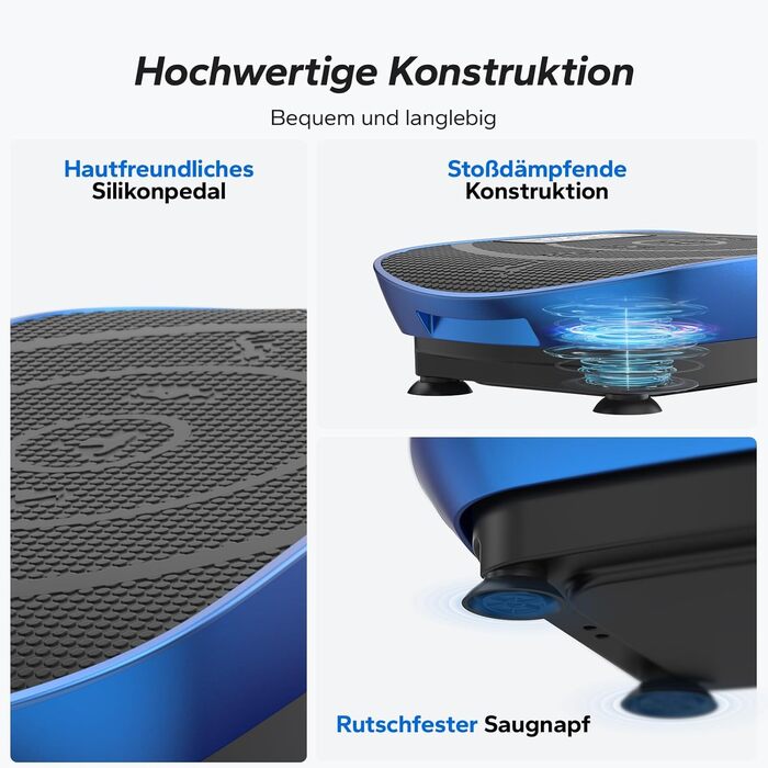 Вібраційна платформа MERACH для тренувань всього тіла, підтримка Bluetooth, синій