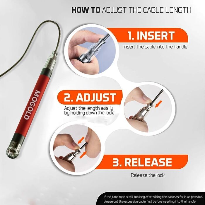 Стрибкове канат MOGOLD з регулюванням довжини, 4 канатні мотузки для кросфіту, кульковий підшипник, силіконовий грип