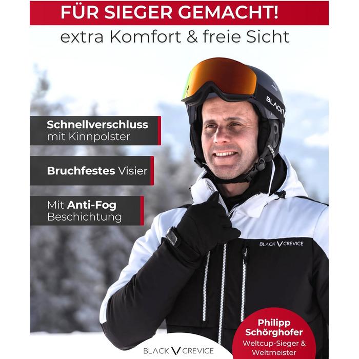 Шолом гірськолижний Black Crevice Arlberg з візором (S, білий)