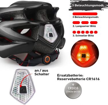 Велосипедний шолом Shinmax з візором і LED-світлом, універсальний для чоловіків і жінок, MTB/шосейний, знімний, чорний, розмір 57-62 см