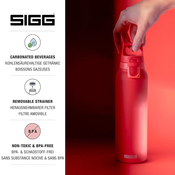 Термос пляшка SIGG Hot & Cold One 0,55 л з ситечком для чаю, нержавіюча сталь 18/8, герметична, BPA-free, червона