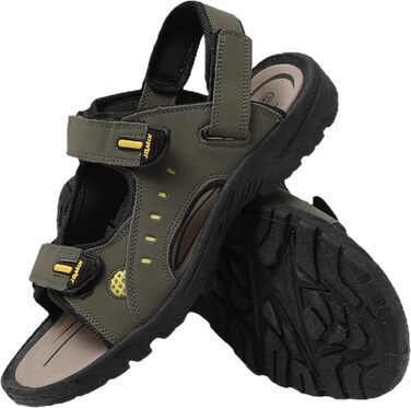 Чоловічі сандалі JOMIX для активного відпочинку на липучках: пляж, гори, подорожі (44 EU, зелені)