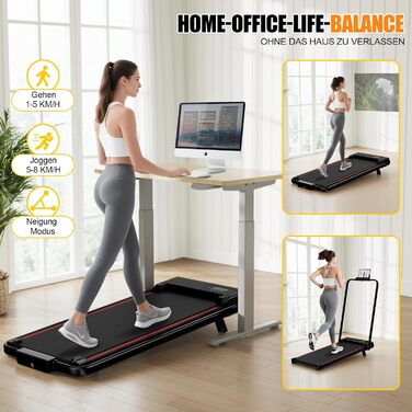 Біговий доріжка HomeFitnessCode з нахилом для дому - Walkpad з регулюванням кута, електрична, 1-8 км/год, міні, складана, чорна, 90 см
